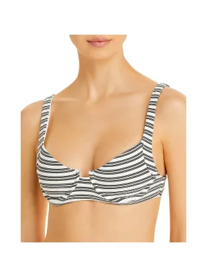 Damen Bikini-Oberteil aus gestreiftem Nylon