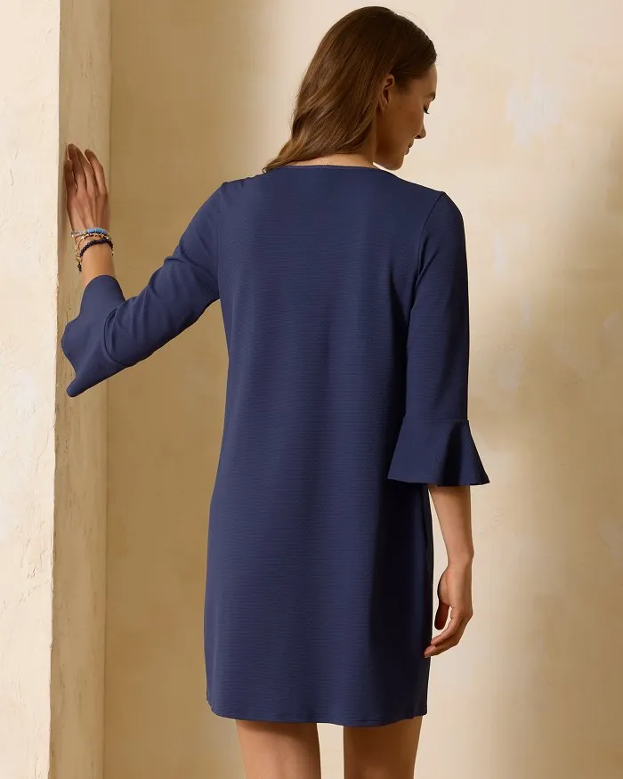 Damen Tommy Bahama Bademode Tommy Bahama Island Cays Rüschenärmel Kleid Überwurf - Marineblau *