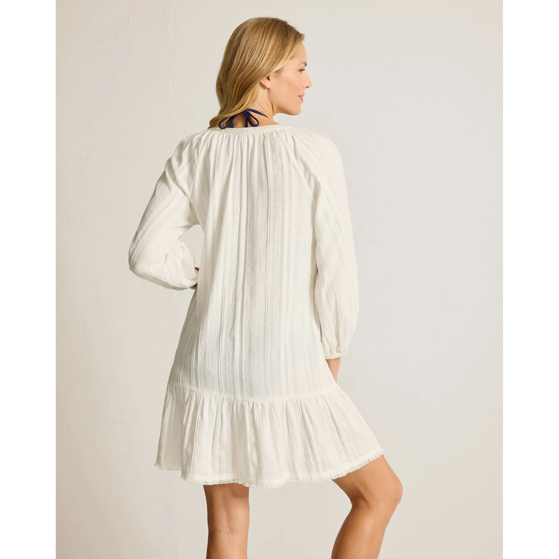 Damen Tommy Bahama Bademode Tommy Bahama Mykonos Texturiertes Knopfkleid als Strandumhang - Kokosnuss