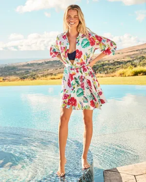 Damen Tommy Bahama Bademode Tommy Bahama Damen Fiesta Blumen Shirtkleid Badebekleidung - Weiß