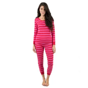 Damen-Zweiteiler Baumwoll-Pyjamas Gestreift