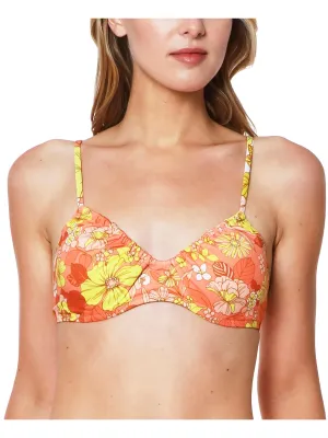 Damen-Bikini-Oberteil mit Bügel und Blumenmuster