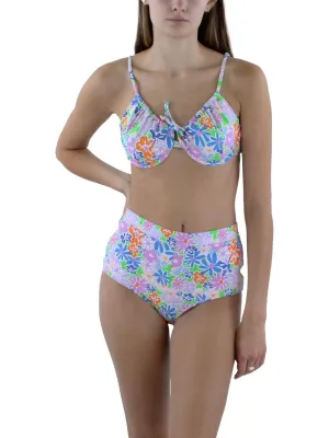 Damen-Bikini-Oberteil mit Bügel und Blumenmuster