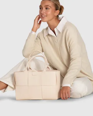 Wonder Of You Kaschmir-Mix Übergroßer Pullover - Creme