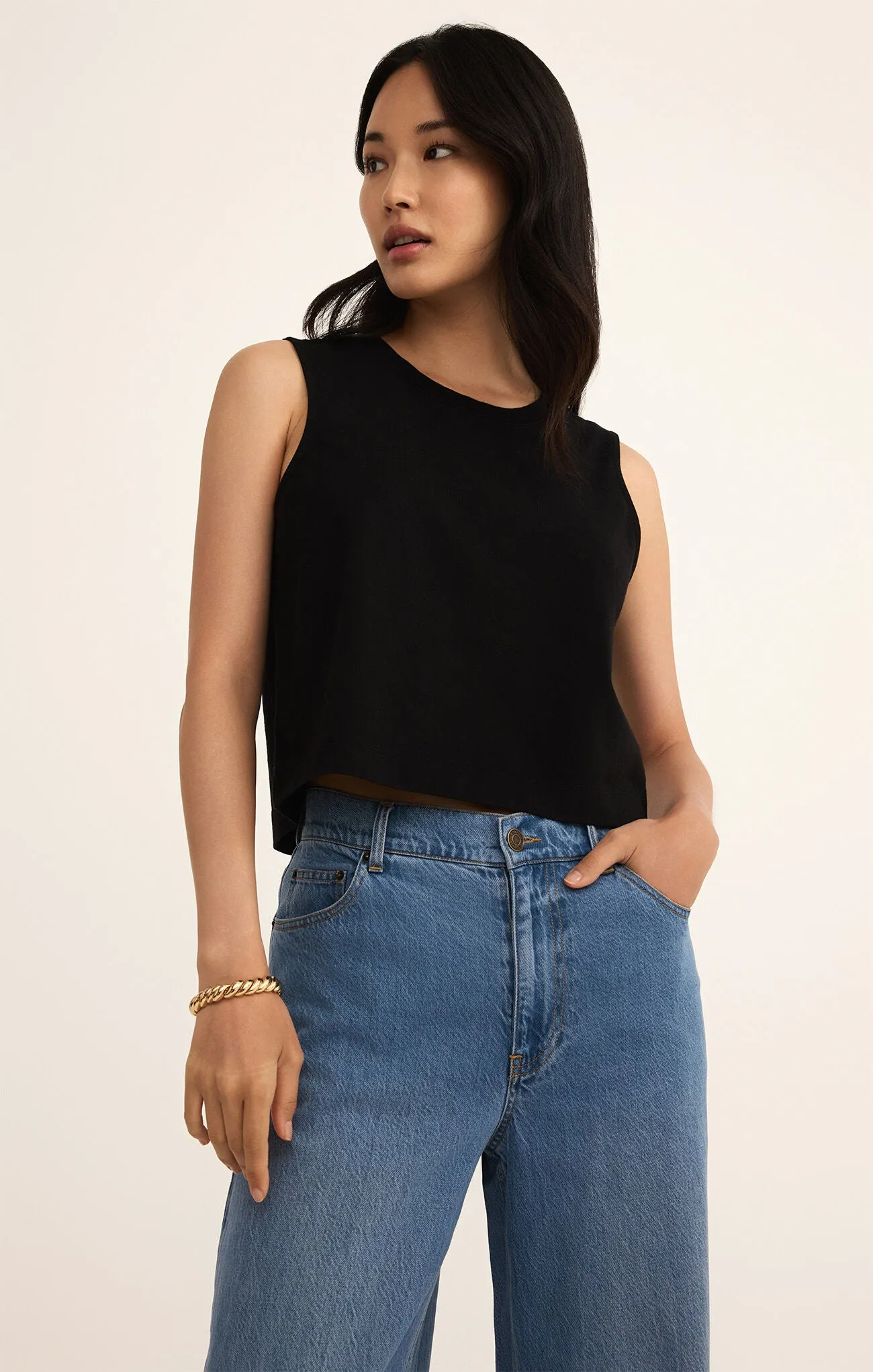 ZSUPPLY Sloane Jersey Muscle Tank - Echt Schwarz