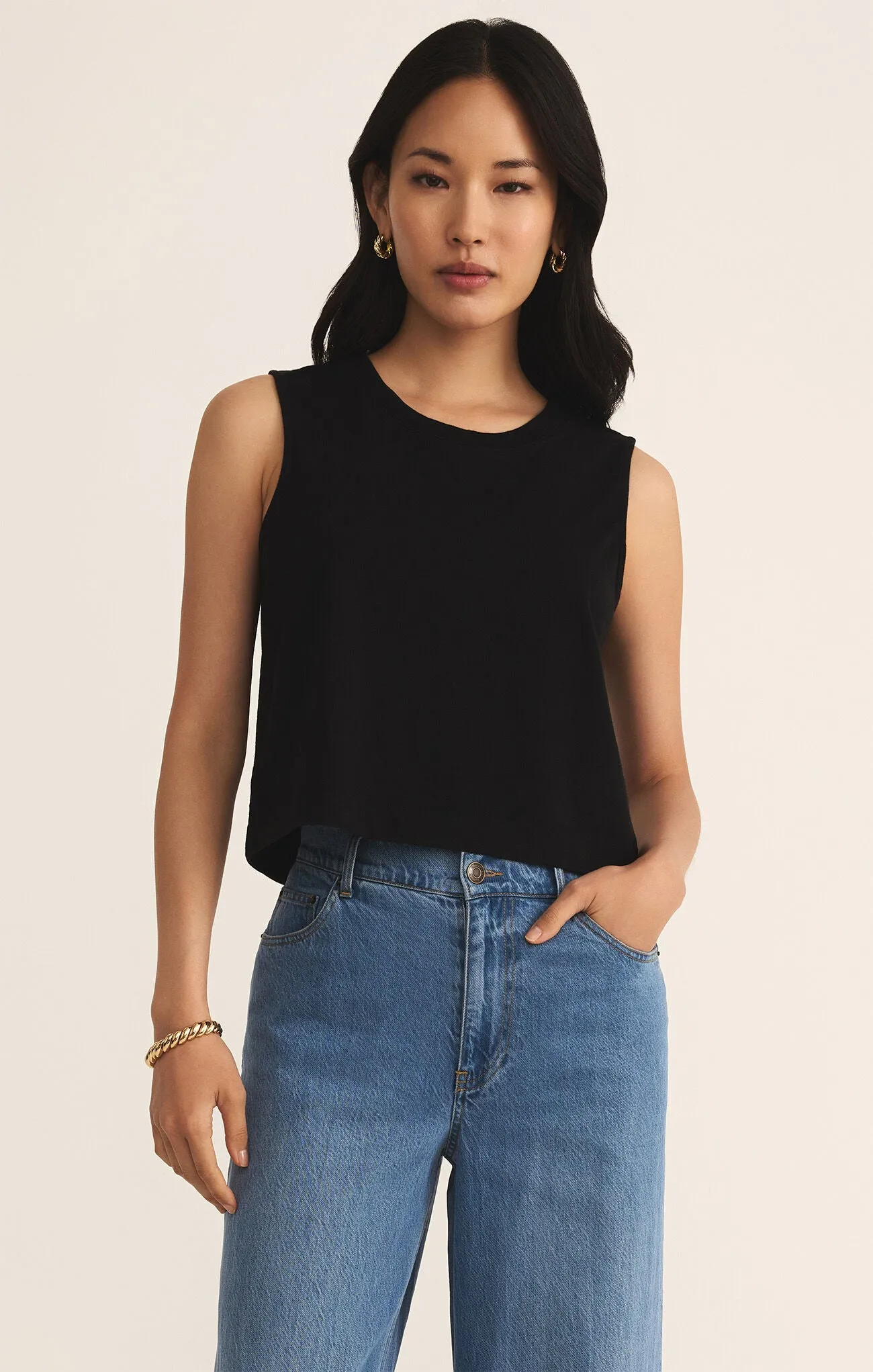 ZSUPPLY Sloane Jersey Muscle Tank - Echt Schwarz