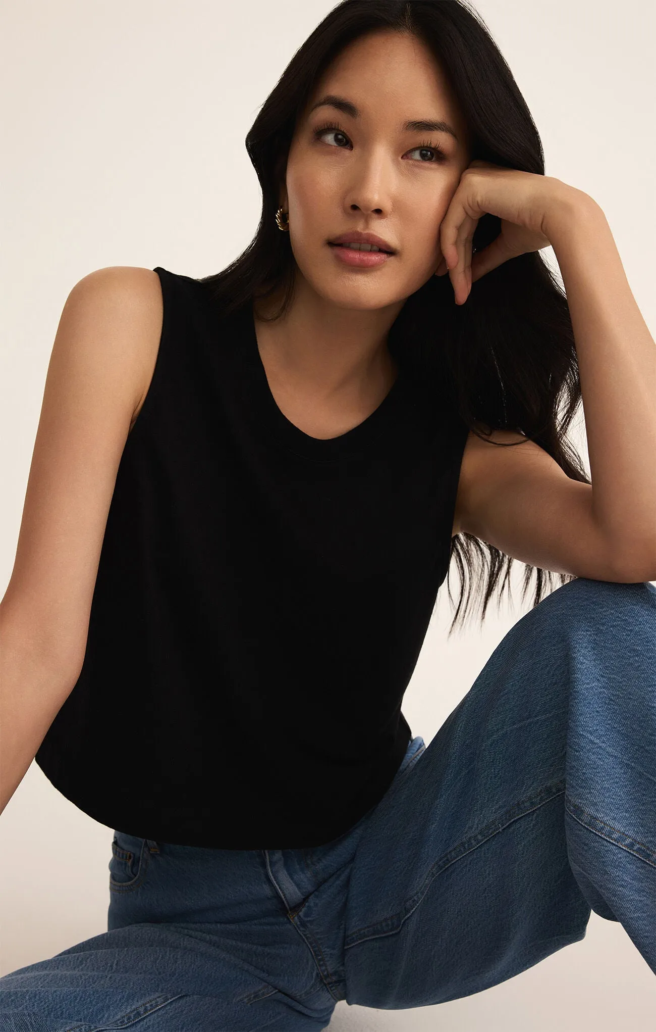 ZSUPPLY Sloane Jersey Muscle Tank - Echt Schwarz